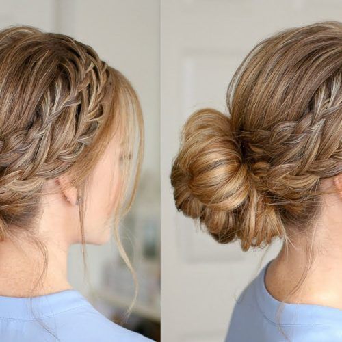Low Braided Bun With A Side Braid (Photo 1 of 15)