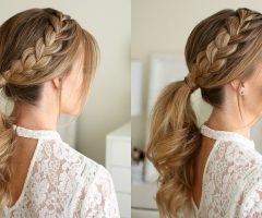 20 Collection of Ponytail and Lacy Braid Hairstyles