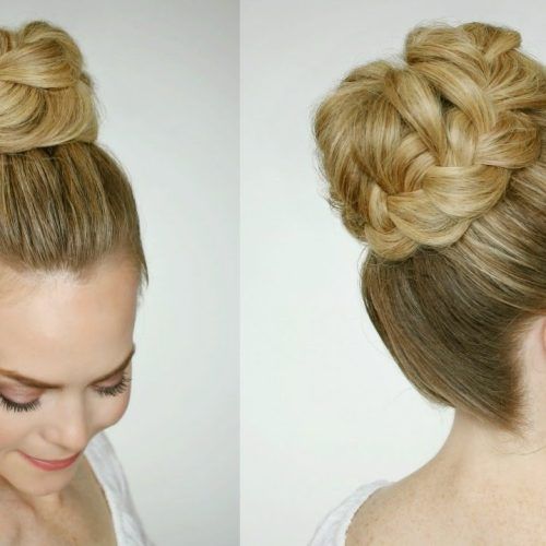 French Braid Crown And Bun Updo (Photo 2 of 15)