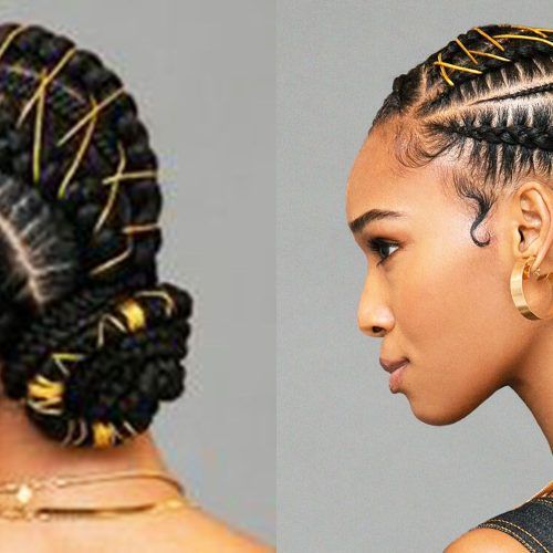 Angled Cornrows Hairstyles With Braided Parts (Photo 7 of 20)