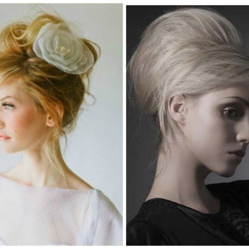 Bridal Mid-Bun Hairstyles With A Bouffant (Photo 10 of 20)