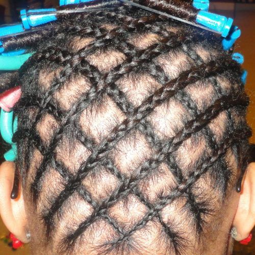 Criss-Crossed Braids With Feed-In Cornrows (Photo 7 of 15)