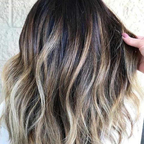 Lob Hairstyle With Warm Highlights (Photo 8 of 20)