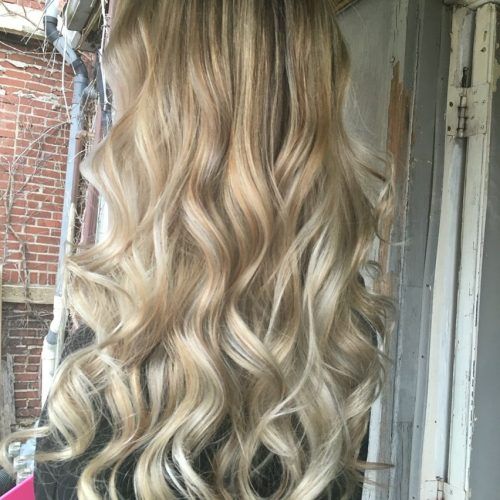 Pearl Blonde Bouncy Waves Hairstyles (Photo 13 of 20)