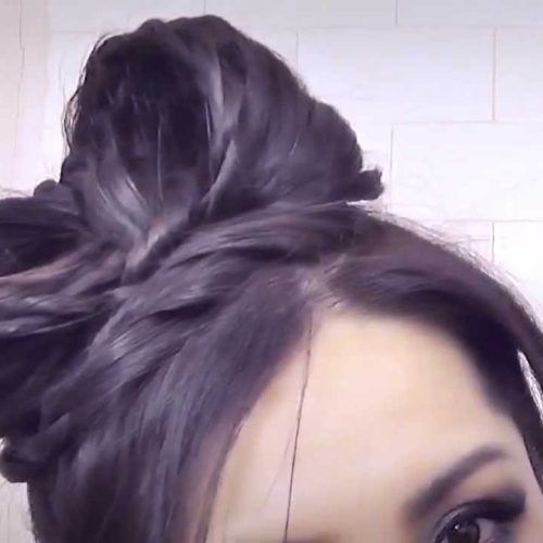 Thin Double Braids With Bold Bow (Photo 6 of 15)