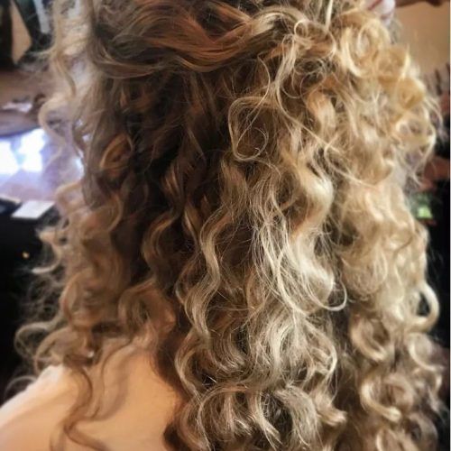 Tied Back Ombre Curls Bridal Hairstyles (Photo 5 of 20)