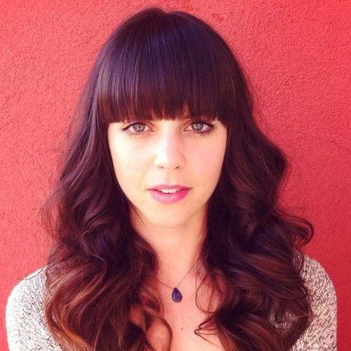 Wavy Hairstyles With Short Blunt Bangs (Photo 9 of 20)