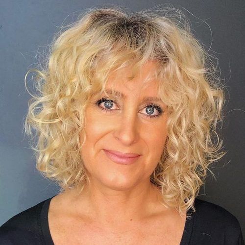 Curly Bangs Hairstyle For Women Over 50 (Photo 9 of 15)