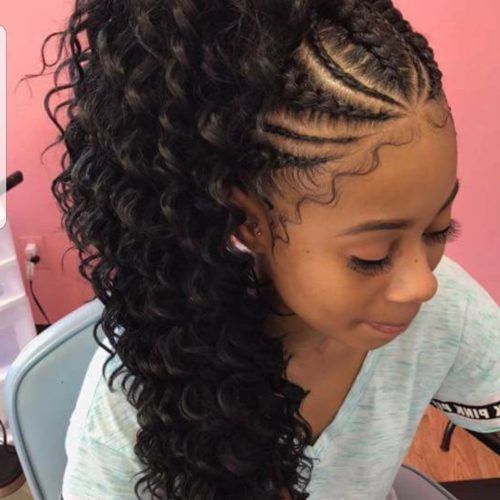 French Braid Ponytail Hairstyles With Curls (Photo 13 of 20)