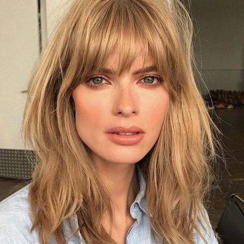 Lob Haircuts With Wavy Curtain Fringe Style (Photo 11 of 20)