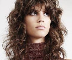 20 Collection of Long Curly Shag Hairstyles with Bangs