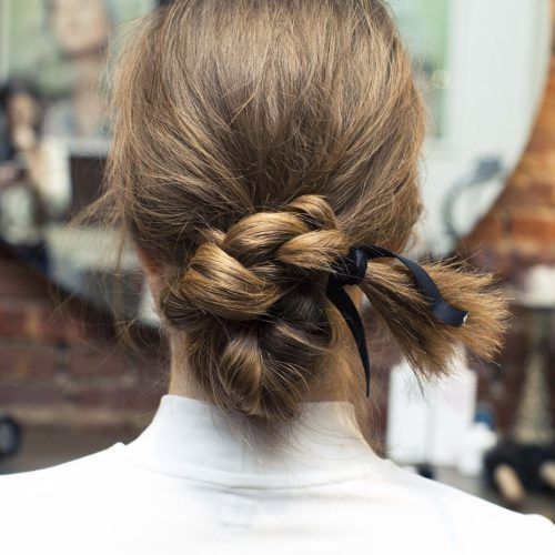 Loosely Tied Braided Hairstyles With A Ribbon (Photo 13 of 20)