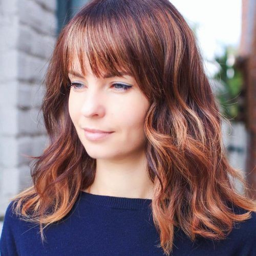 Medium Brunette Shag Haircuts With Thick Bangs (Photo 10 of 20)
