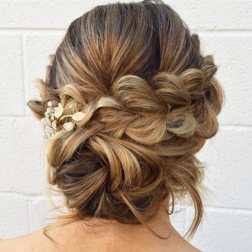 Pinned Back Tousled Waves Bridal Hairstyles (Photo 6 of 20)