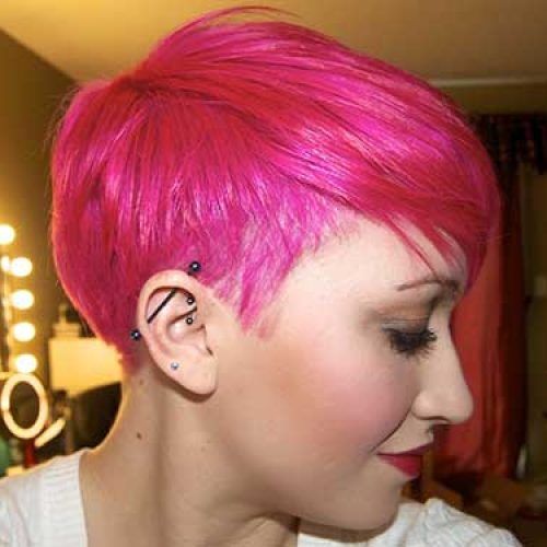 Razor Cut Pink Pixie Hairstyles With Edgy Undercut (Photo 3 of 20)