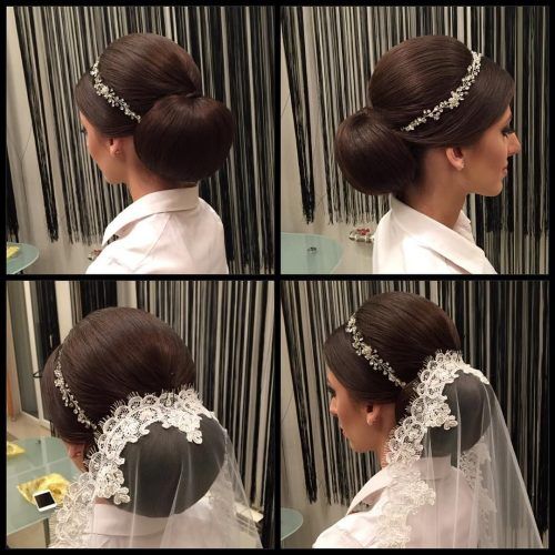 Bridal Chignon Hairstyles With Headband And Veil (Photo 5 of 20)