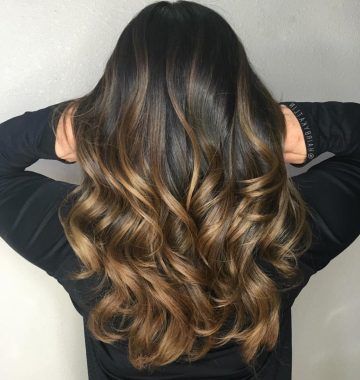 Curly Golden Brown Balayage Long Hairstyles