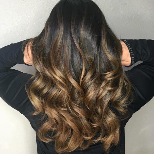 Curly Golden Brown Balayage Long Hairstyles (Photo 1 of 20)