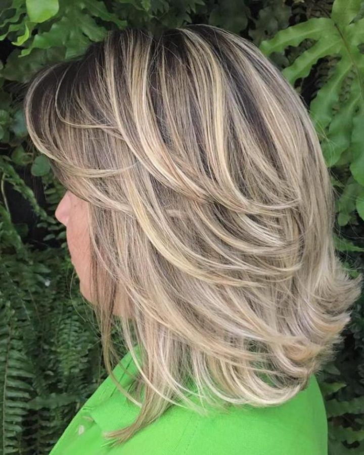 20 Best Collection of Flipped Lob Hairstyles with Swoopy Back-swept Layers