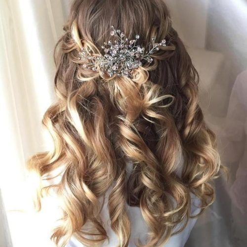 Half Up Half Down With Flower Wedding Hairstyles (Photo 10 of 15)