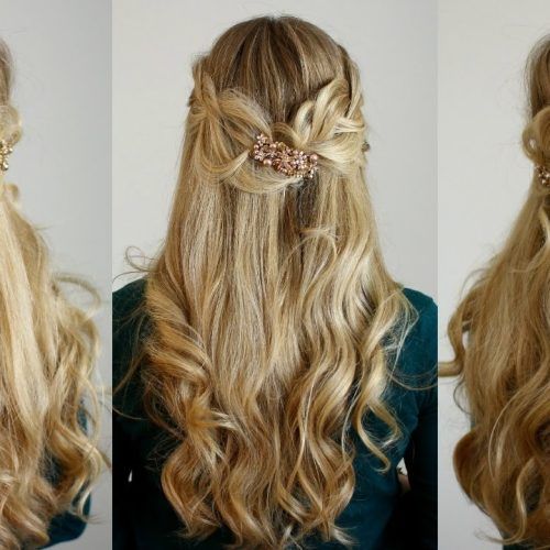 Half Updo Braids Hairstyles With Accessory (Photo 3 of 15)