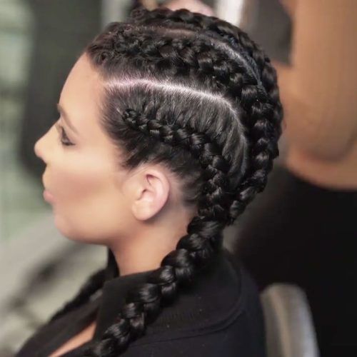 Kim Kardashian Braided Hairstyles (Photo 3 of 15)