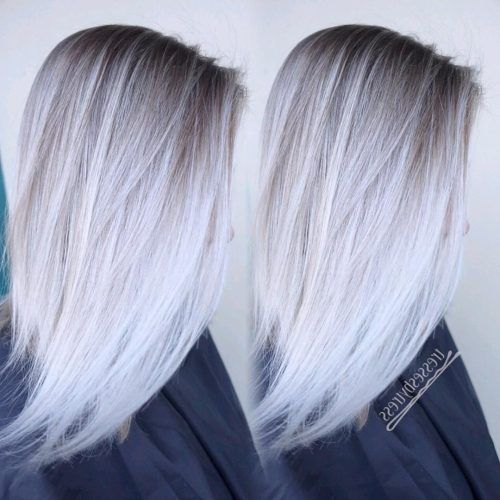 Long Blonde Bob Hairstyles In Silver White (Photo 12 of 20)
