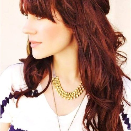 Medium-Length Red Hairstyles With Fringes (Photo 4 of 20)