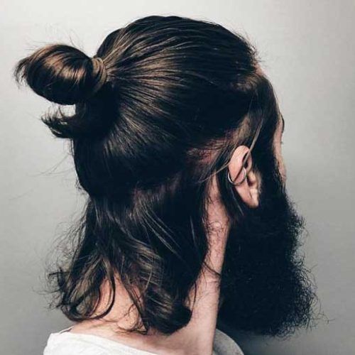 Medium Length Wavy Hairstyles With Top Knot (Photo 11 of 20)
