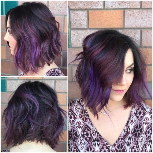 Purple And Black Medium Hairstyles (Photo 1 of 20)