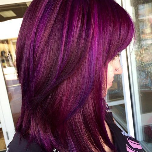 Purple Medium Hairstyles (Photo 4 of 20)