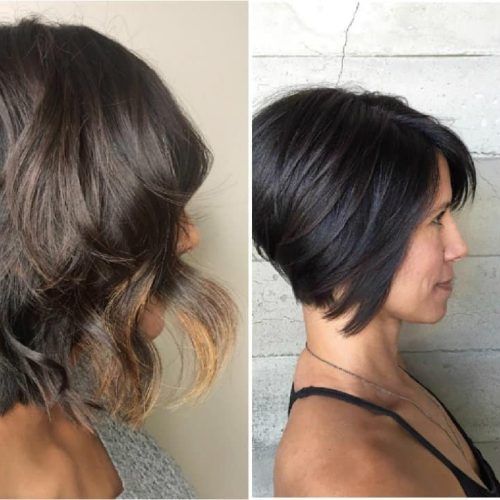 Short Side Swept Pixie Haircuts With Caramel Highlights (Photo 19 of 20)