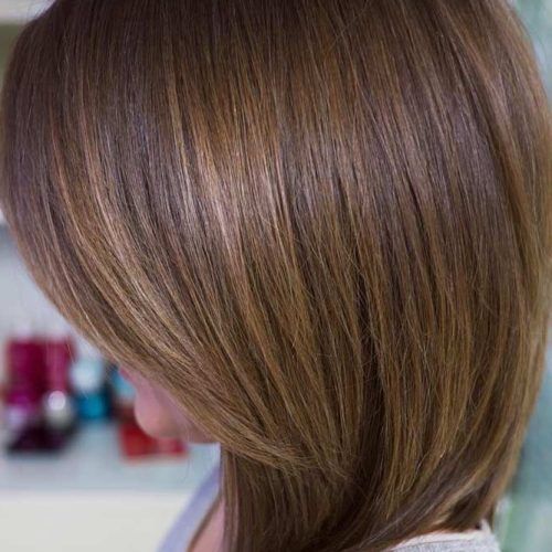 Straight Mid-Length Chestnut Hairstyles With Long Bangs (Photo 4 of 20)