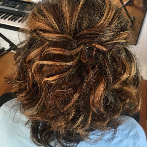 Twisted Updo With Blonde Highlights (Photo 3 of 15)