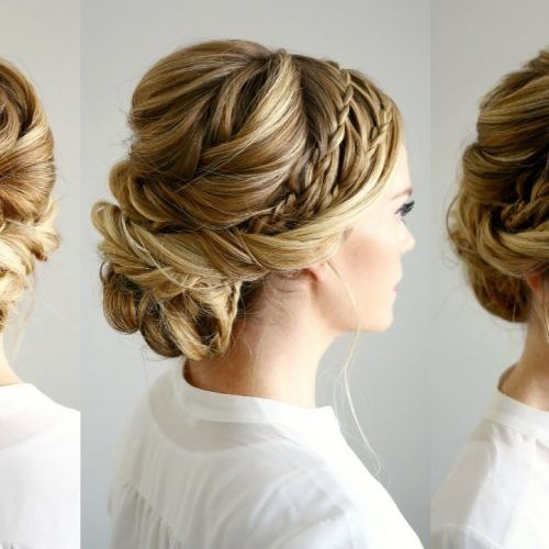 Updo With Forward Braided Bun (Photo 12 of 15)