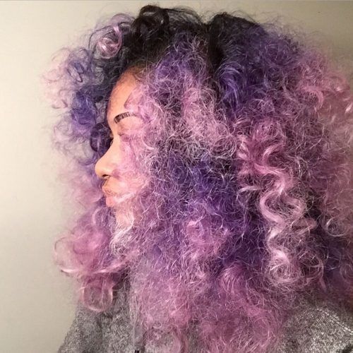 Voluminous Platinum And Purple Curls Blonde Hairstyles (Photo 14 of 20)