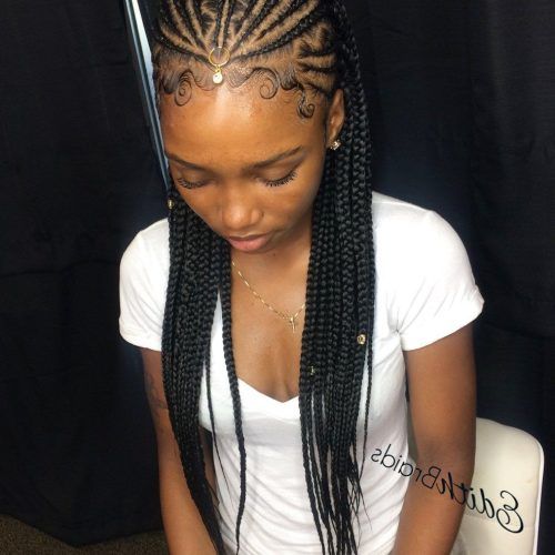 Angled Cornrows Hairstyles With Braided Parts (Photo 17 of 20)