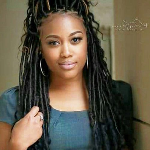 Blonde Faux Locs Hairstyles With Braided Crown (Photo 1 of 20)