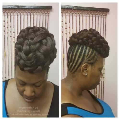 Cornrows Upstyle Hairstyles (Photo 14 of 15)