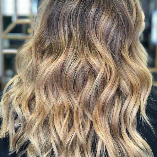 Golden Blonde Balayage On Long Curls Hairstyles (Photo 7 of 20)