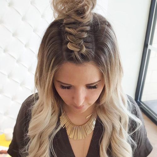 Modern Braided Top-Knot Hairstyles (Photo 2 of 20)