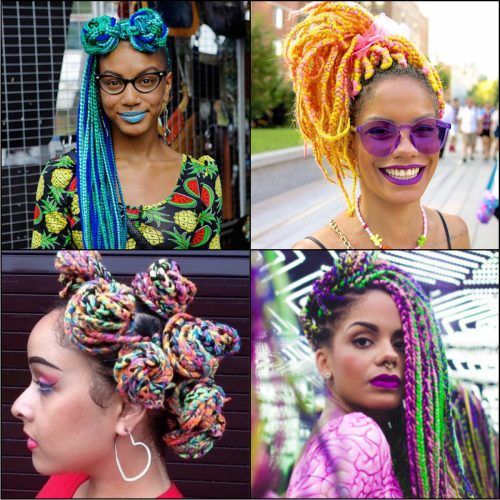 Multicolored Extension Braid Hairstyles (Photo 15 of 20)