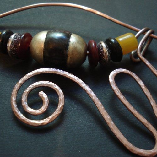 Ponytail Wrapped In Copper Wire And Beads (Photo 14 of 15)