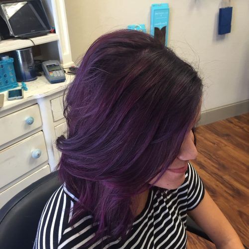 Purple Medium Hairstyles (Photo 9 of 20)