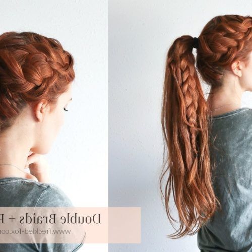 Twin Braid Updo Ponytail Hairstyles (Photo 11 of 20)
