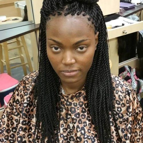 Black Layered Senegalese Twists Pony Hairstyles (Photo 2 of 20)