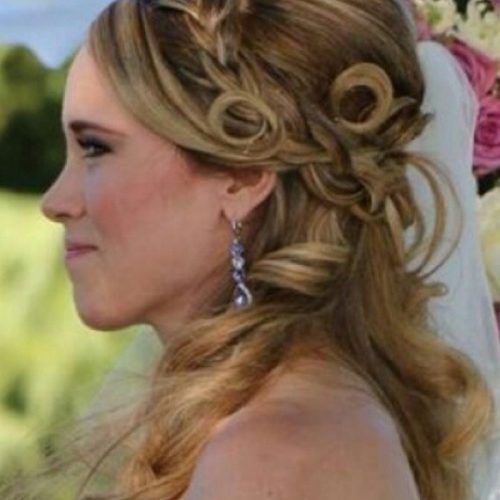 Half Up Half Down Curly Wedding Hairstyles (Photo 12 of 15)