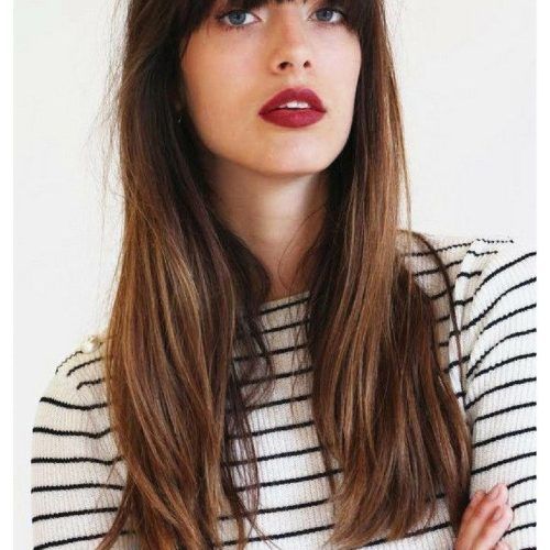 Long Hair And Blunt Bangs Hairstyles (Photo 6 of 20)