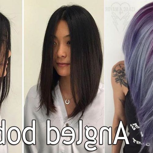 Medium Angled Purple Bob Hairstyles (Photo 7 of 20)