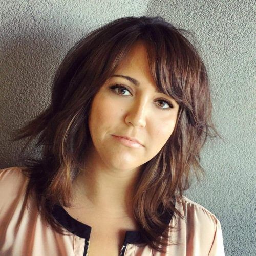 Medium Brunette Shag Haircuts With Thick Bangs (Photo 7 of 20)
